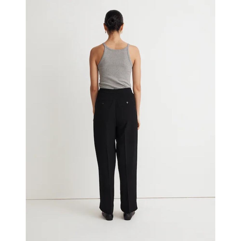 Madewell Black The Petite Rosedale High-Rise Straight Pant in Crepe Size 00P - Picture 3 of 15